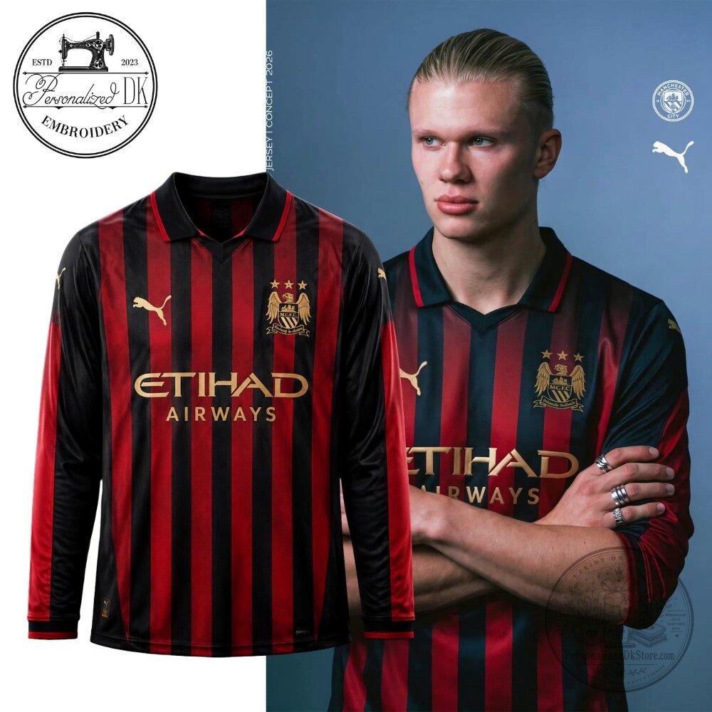 Erling Haaland Manchester City Puma Long Sleeve Concept Soccer Jersey 2026
