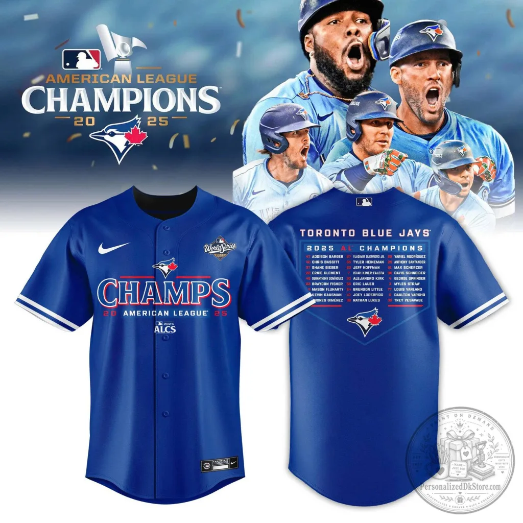 Toronto Blue Jays 2025 American League Champions Roster Jersey Toronto Blue Jays 2025 American League Champions Roster Jersey
