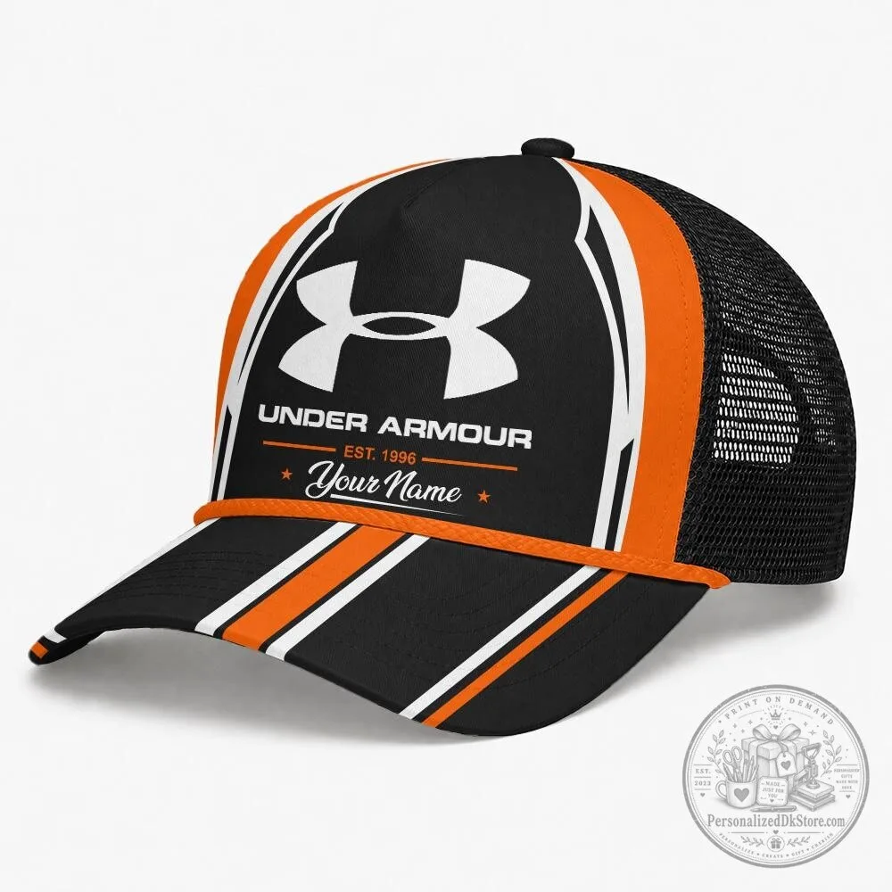 Under Armour Custom Name Orange and Black Trucker Cap and Neck Gaiter Set 20 Under Armour Custom Name Orange and Black Trucker Cap and Neck Gaiter Set