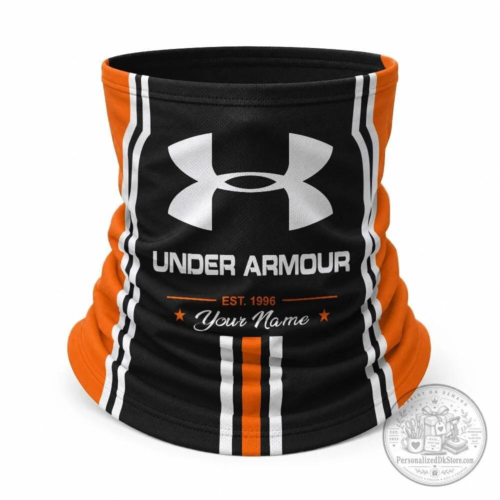 Under Armour Custom Name Orange and Black Trucker Cap and Neck Gaiter Set 26 Under Armour Custom Name Orange and Black Trucker Cap and Neck Gaiter Set