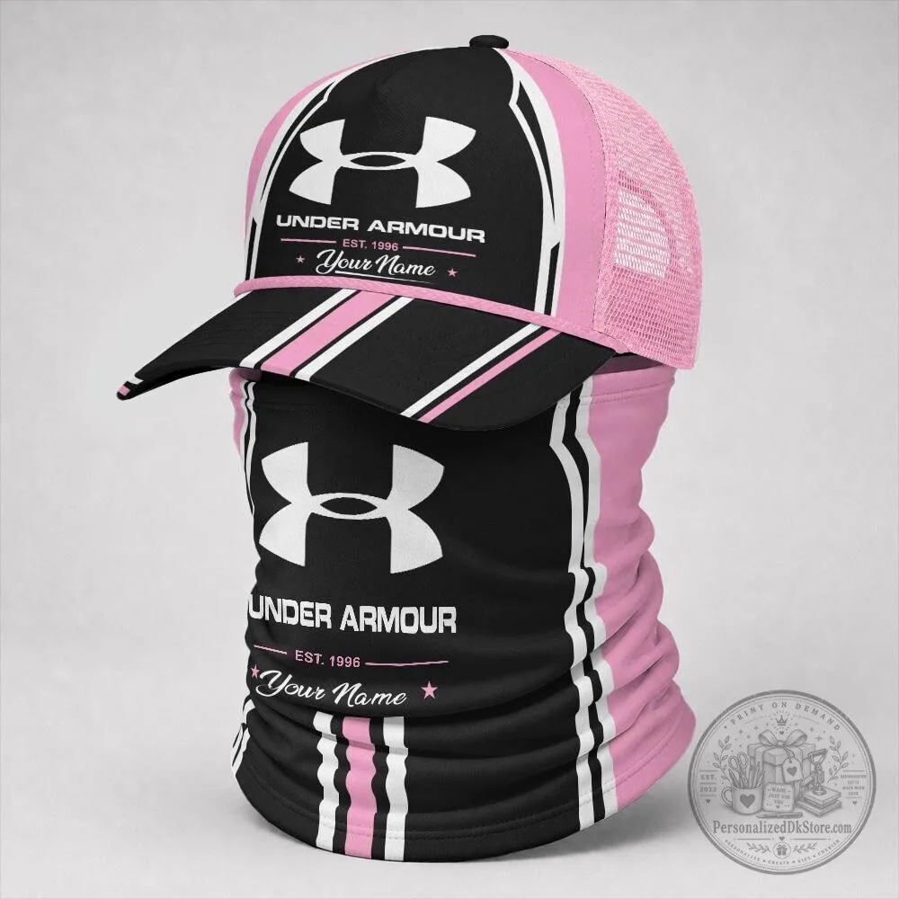 Under Armour Custom Name Orange and Black Trucker Cap and Neck Gaiter Set 33 Under Armour Custom Name Orange and Black Trucker Cap and Neck Gaiter Set