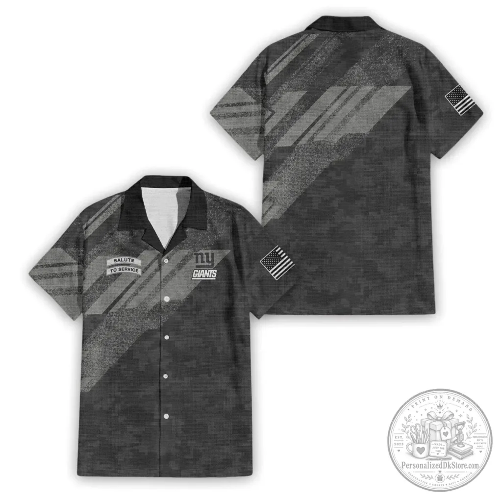 Hawaiian Shirt Featuring Salute to Service for New York Giants Fans Hawaiian Shirt Featuring Salute to Service for New York Giants Fans