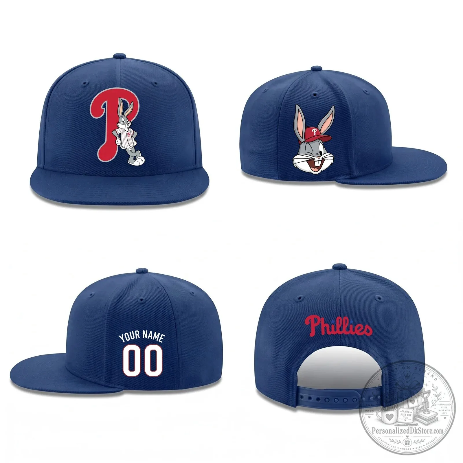 Philadelphia Phillies Bugs Bunny Personalized Snapback Cap Hat 7 Philadelphia Phillies Bugs Bunny Personalized Snapback Cap Hat