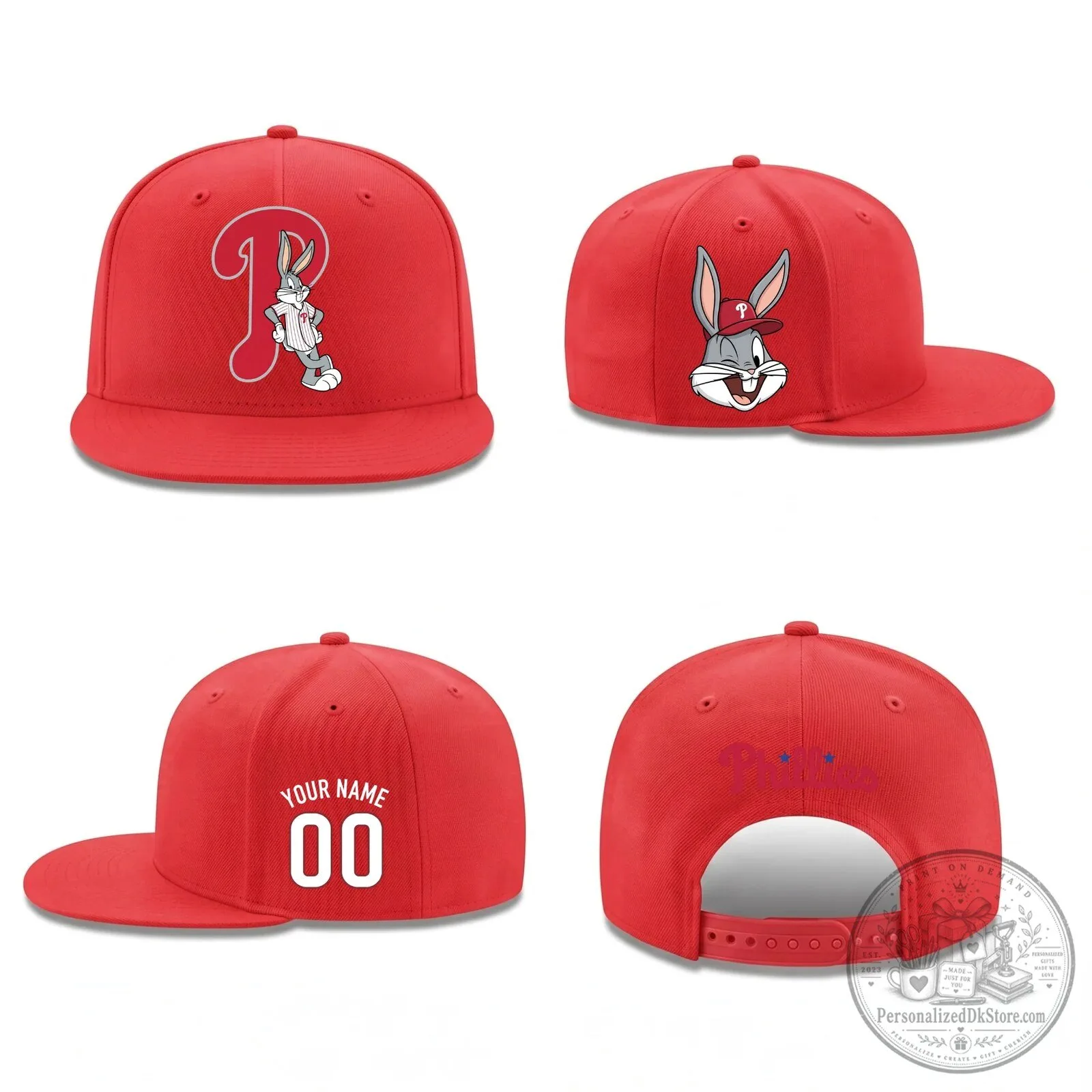 Philadelphia Phillies Bugs Bunny Personalized Snapback Cap Hat 8 Philadelphia Phillies Bugs Bunny Personalized Snapback Cap Hat