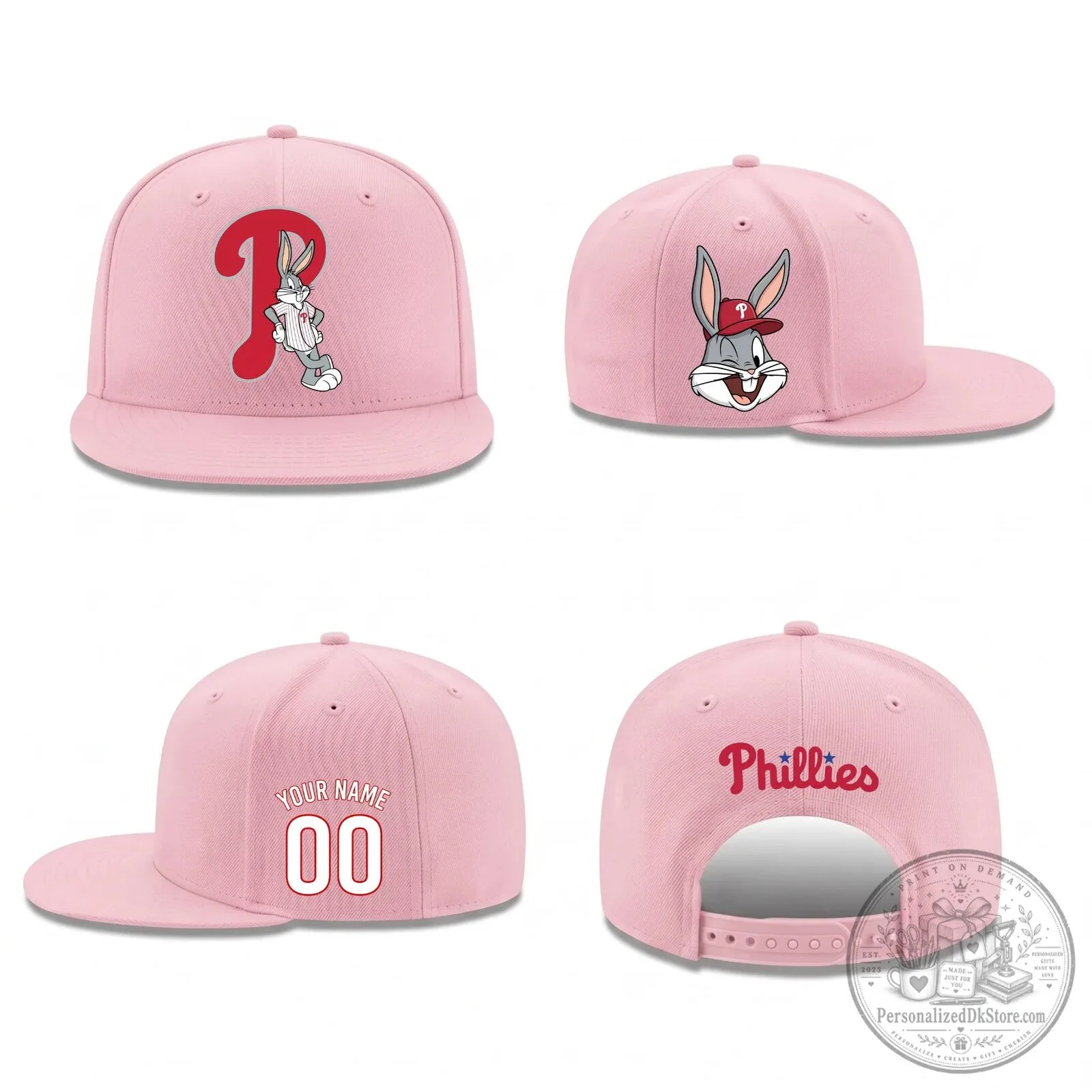 Philadelphia Phillies Bugs Bunny Personalized Snapback Cap Hat 9 Philadelphia Phillies Bugs Bunny Personalized Snapback Cap Hat