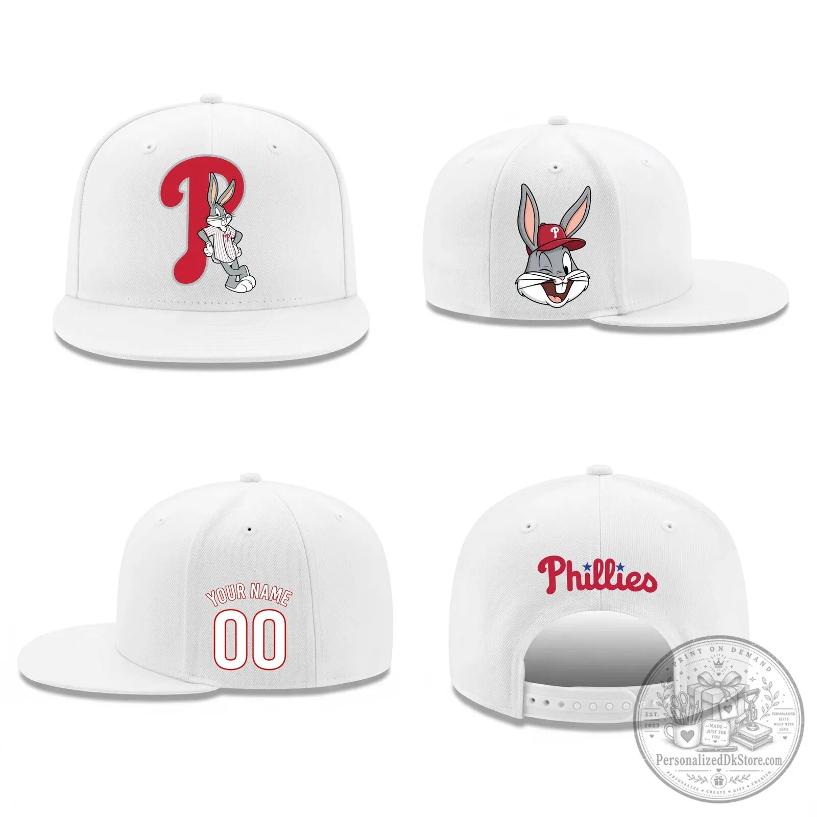 Philadelphia Phillies Bugs Bunny Personalized Snapback Cap Hat 11 Philadelphia Phillies Bugs Bunny Personalized Snapback Cap Hat