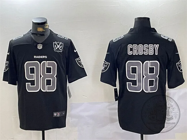 Maxx Crosby Las Vegas Raiders Black Football Jersey with 65th Anniversary Patch