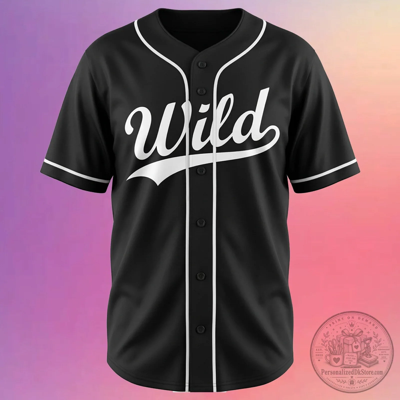 Wild K-Pop Girl Group Music Album Black Baseball Jersey 4 Wild K-Pop Girl Group Music Album Black Baseball Jersey