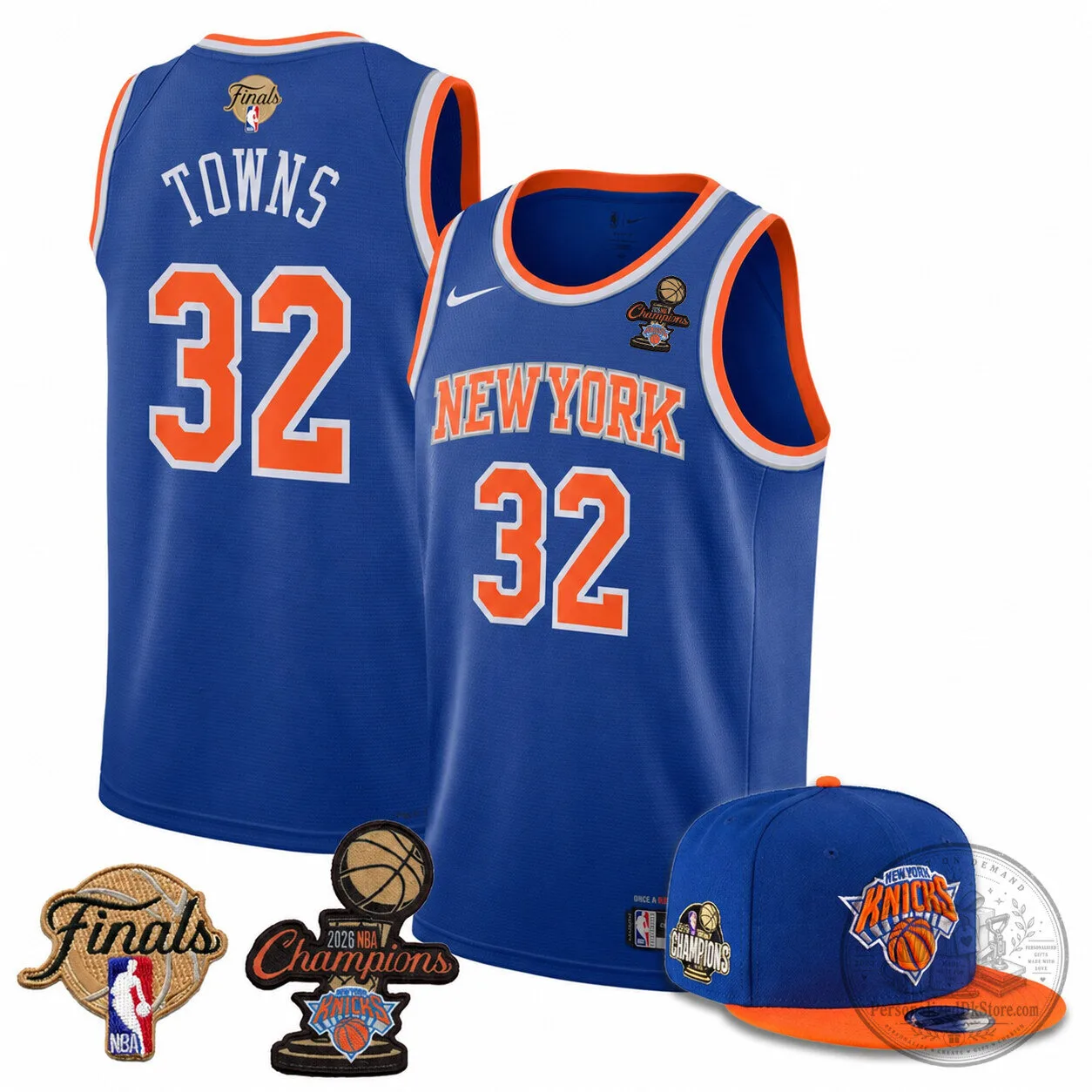 New York Knicks Jalen Brunson 2026 NBA Finals Champions Blue Jersey 9 New York Knicks Jalen Brunson 2026 NBA Finals Champions Blue Jersey