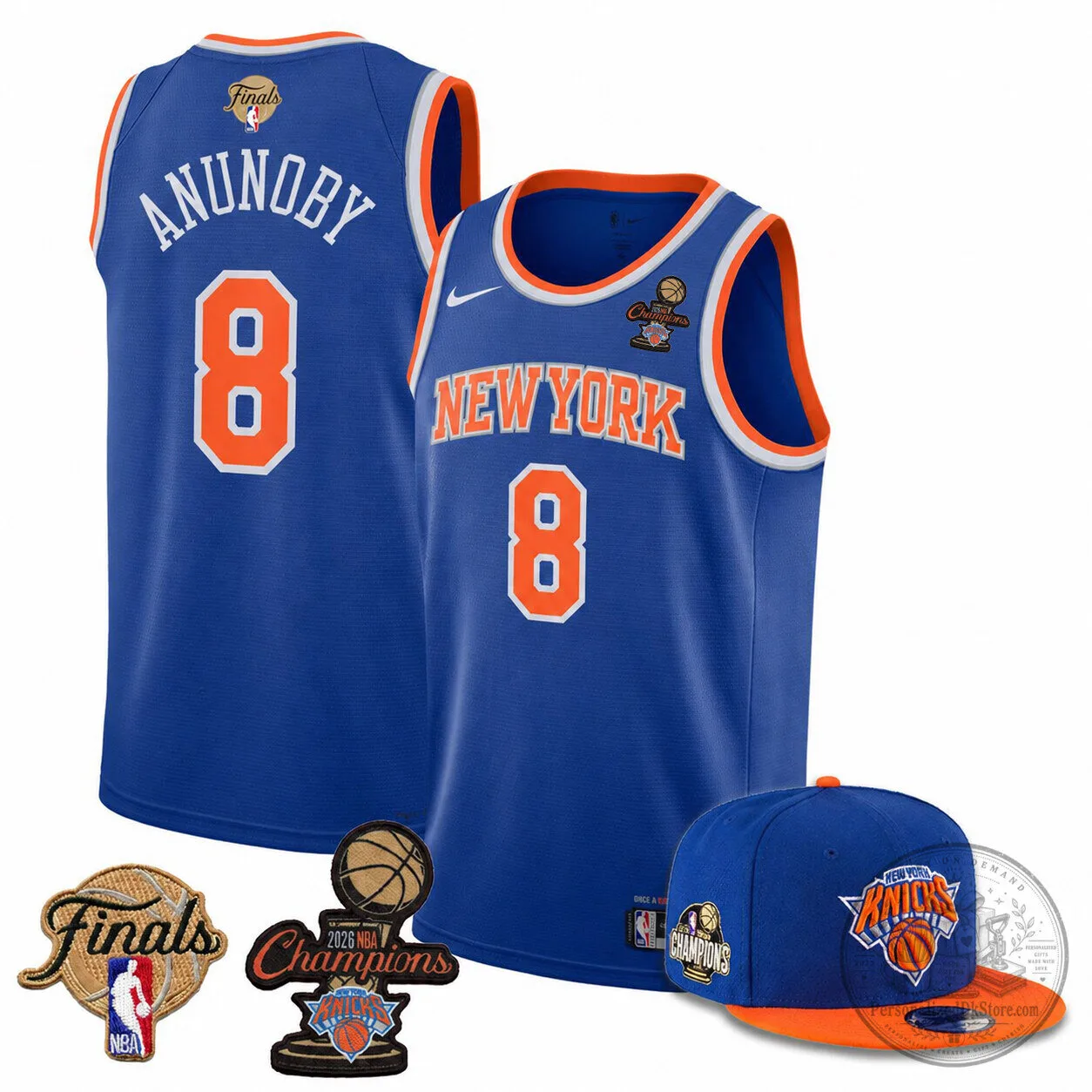 New York Knicks Jalen Brunson 2026 NBA Finals Champions Blue Jersey 11 New York Knicks Jalen Brunson 2026 NBA Finals Champions Blue Jersey