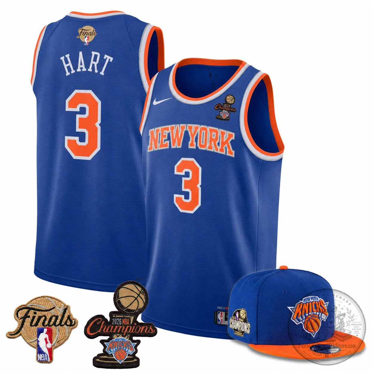 New York Knicks Jalen Brunson 2026 NBA Finals Champions Blue Jersey 12 New York Knicks Jalen Brunson 2026 NBA Finals Champions Blue Jersey