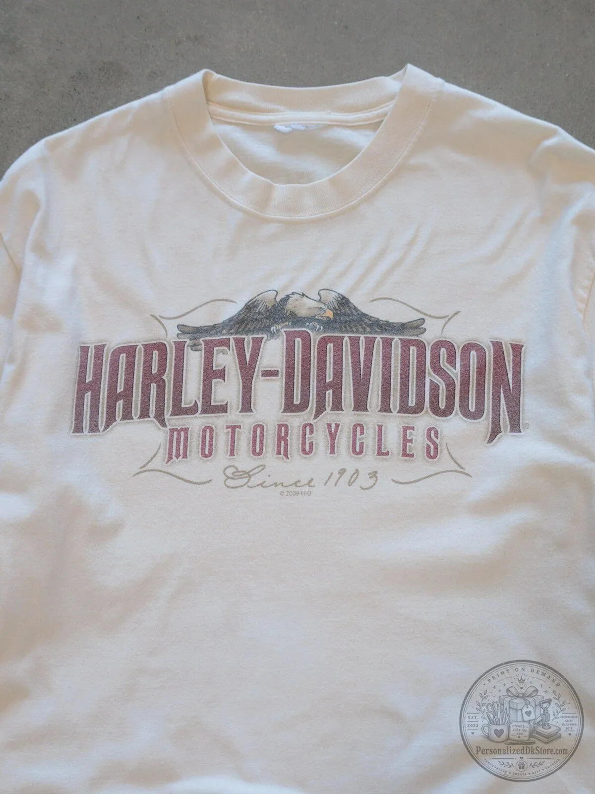 Vintage Harley-Davidson Motorcycles Cream Long Sleeve T-Shirt 5 Vintage Harley-Davidson Motorcycles Cream Long Sleeve T-Shirt