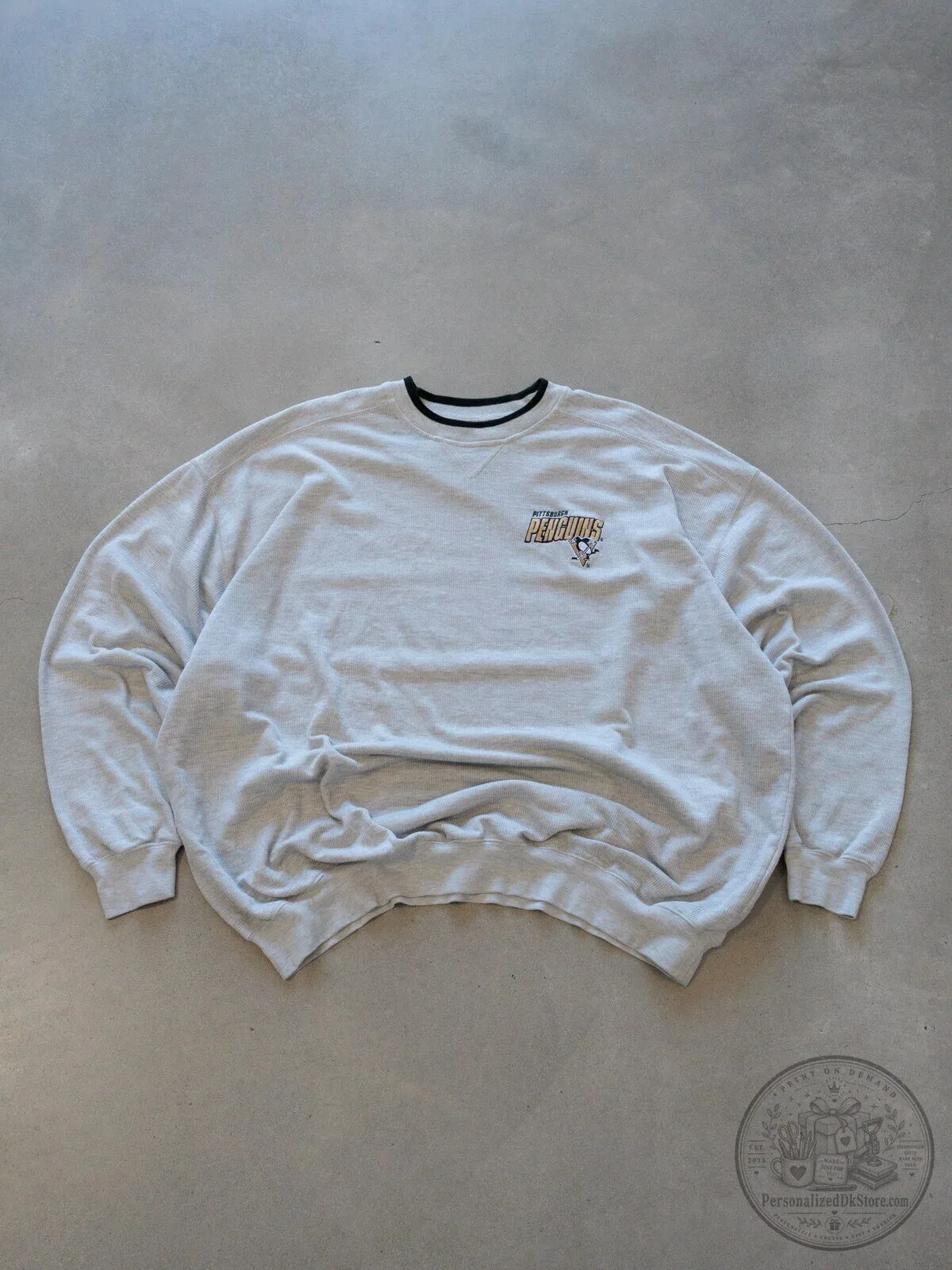 Pittsburgh Penguins Vintage Grey Lee Sport Crewneck Sweatshirt
