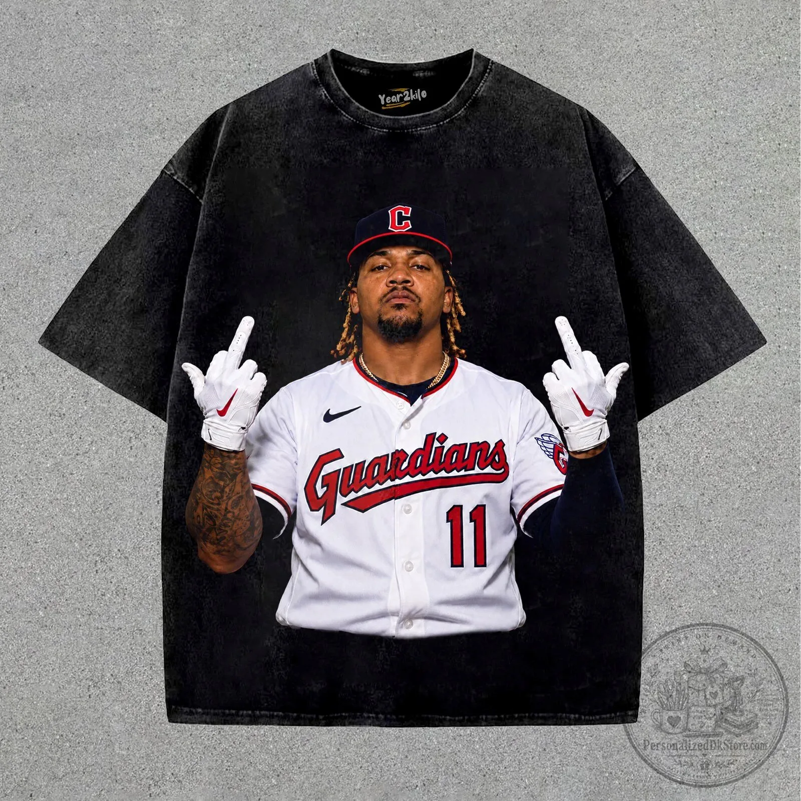José Ramírez Cleveland Guardians Baseball Player Graphic Print Washed T-Shirt 8 José Ramírez Cleveland Guardians Baseball Player Graphic Print Washed T-Shirt