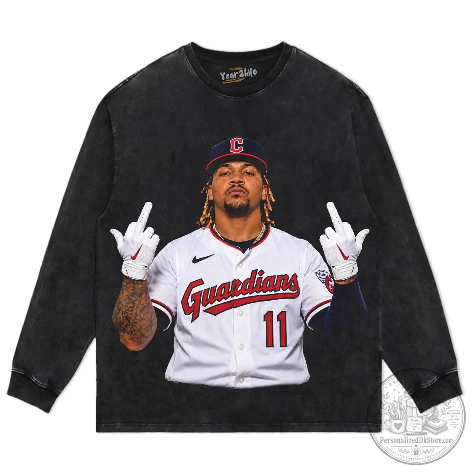 José Ramírez Cleveland Guardians Baseball Player Graphic Print Washed T-Shirt 14 José Ramírez Cleveland Guardians Baseball Player Graphic Print Washed T-Shirt