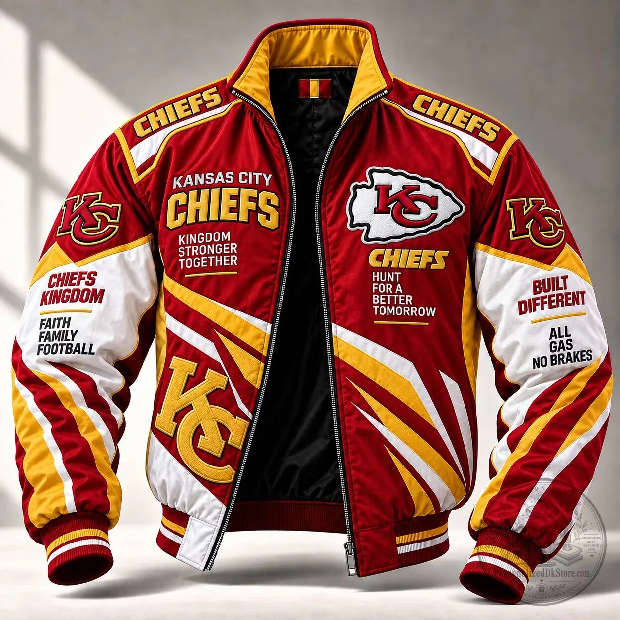Kansas City Chiefs Kingdom Stronger Together Full-Zip Bomber Jacket