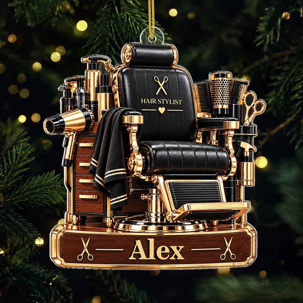 Personalized Hair Stylist Barber Chair Christmas Tree Ornament 6 Personalized Hair Stylist Barber Chair Christmas Tree Ornament