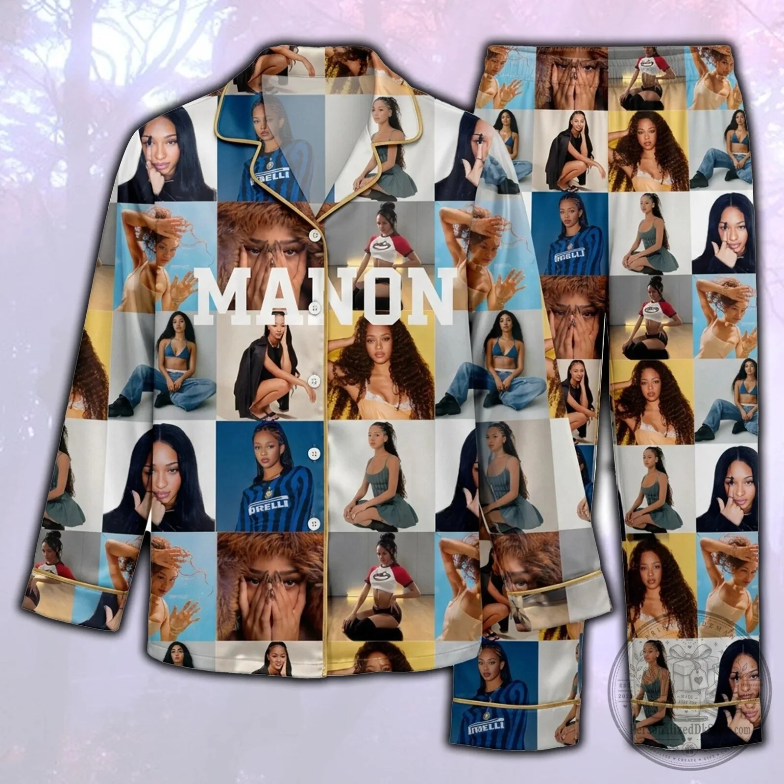Manon Era Photo Collage Long Sleeve Pajama Set for Women