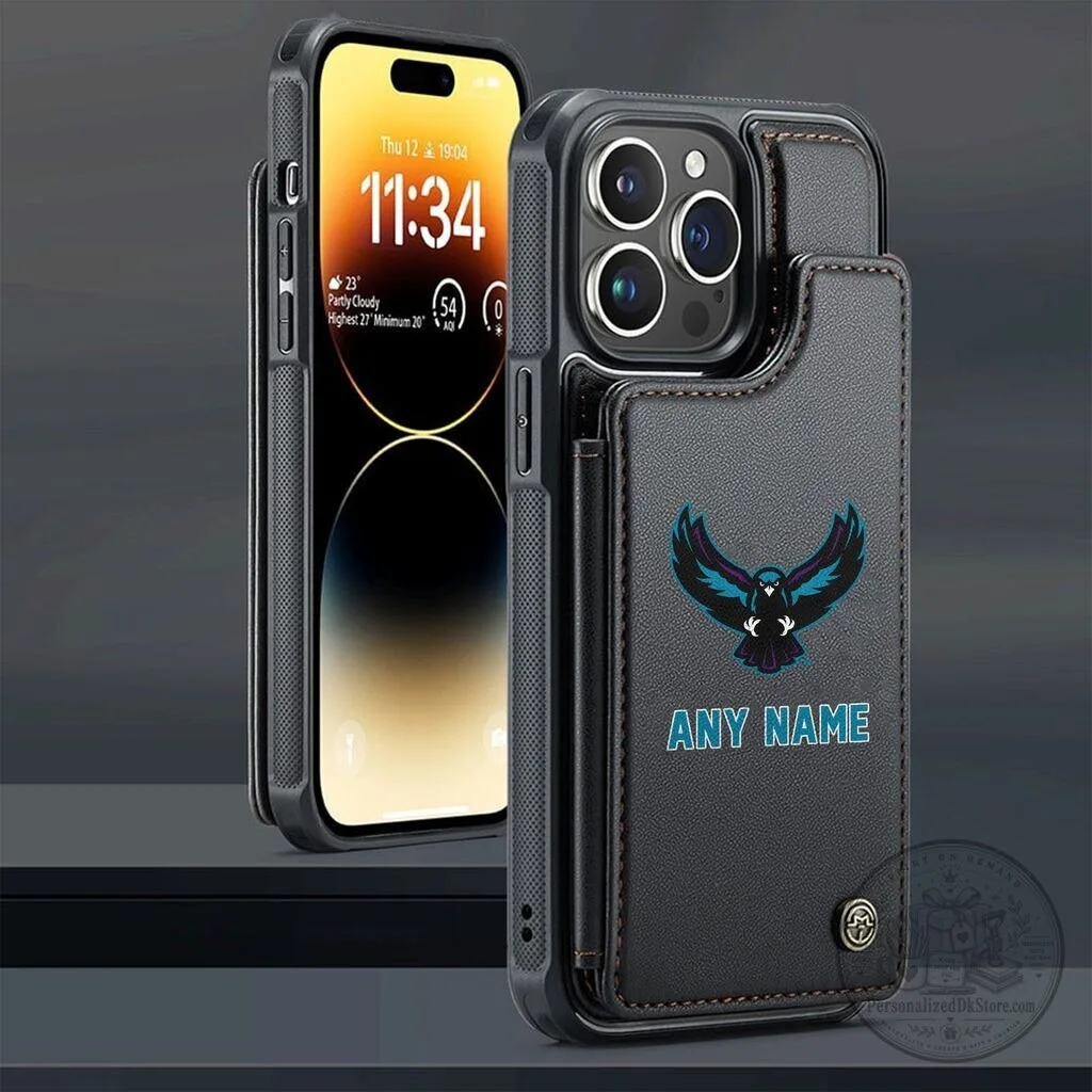 Rochester Knighthawks Personalized Name Leather Phone Case for iPhone 15 Pro Max