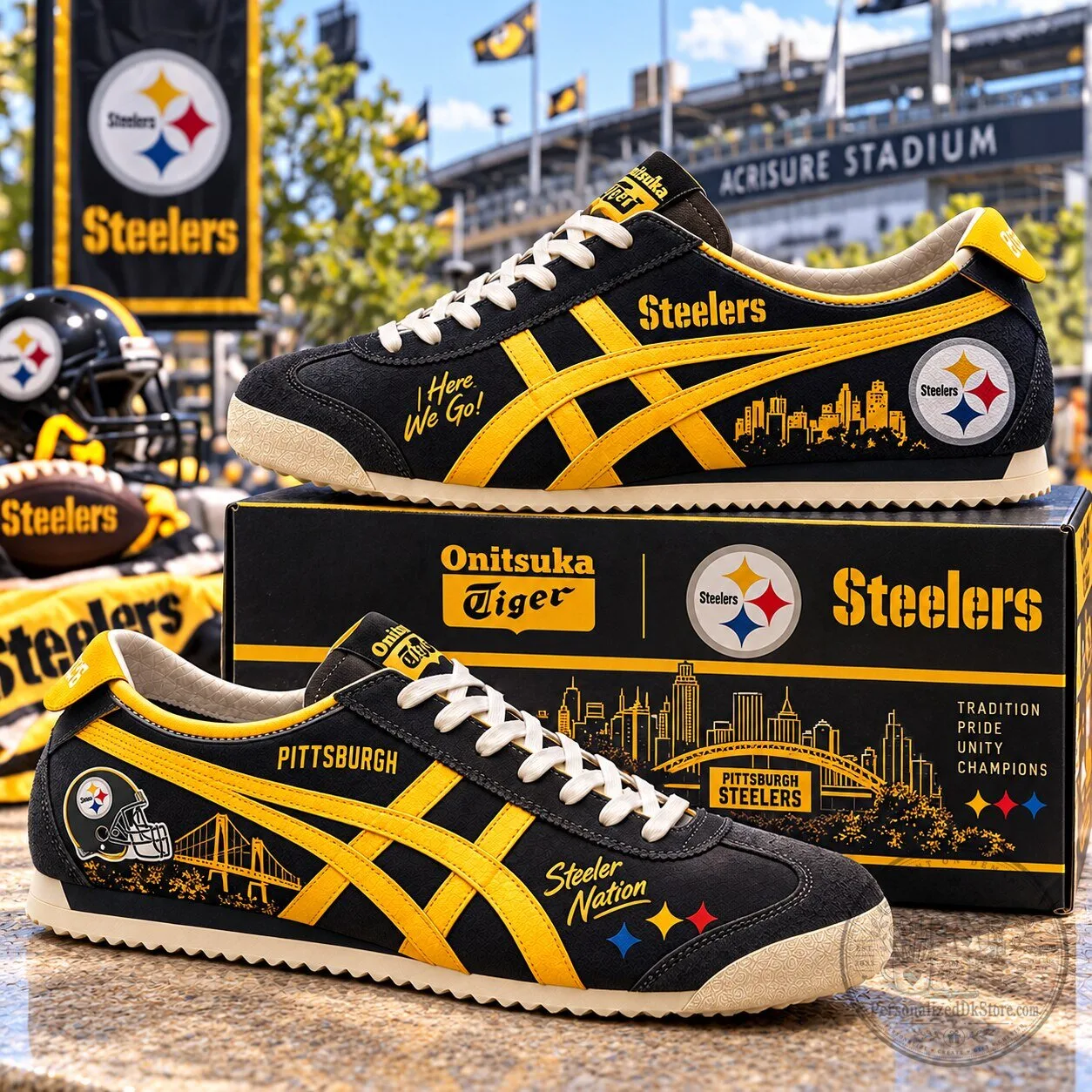 Pittsburgh Steelers Onitsuka Tiger Mexico 66 Shoes 1 Pittsburgh Steelers Onitsuka Tiger Mexico 66 Shoes