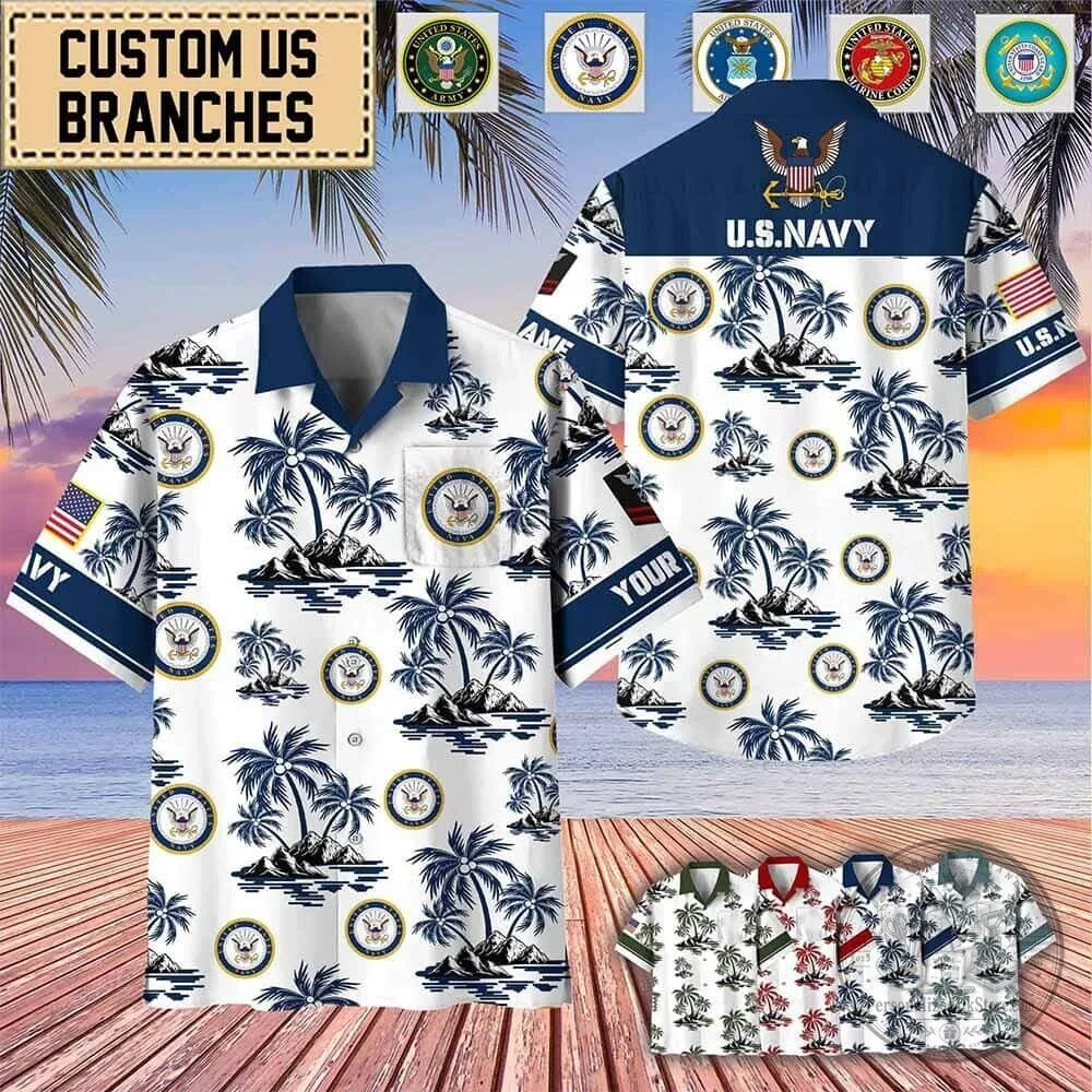 United States Army Branches Palm Tree Tropical Hawaiian Shirt 6 United States Army Branches Palm Tree Tropical Hawaiian Shirt
