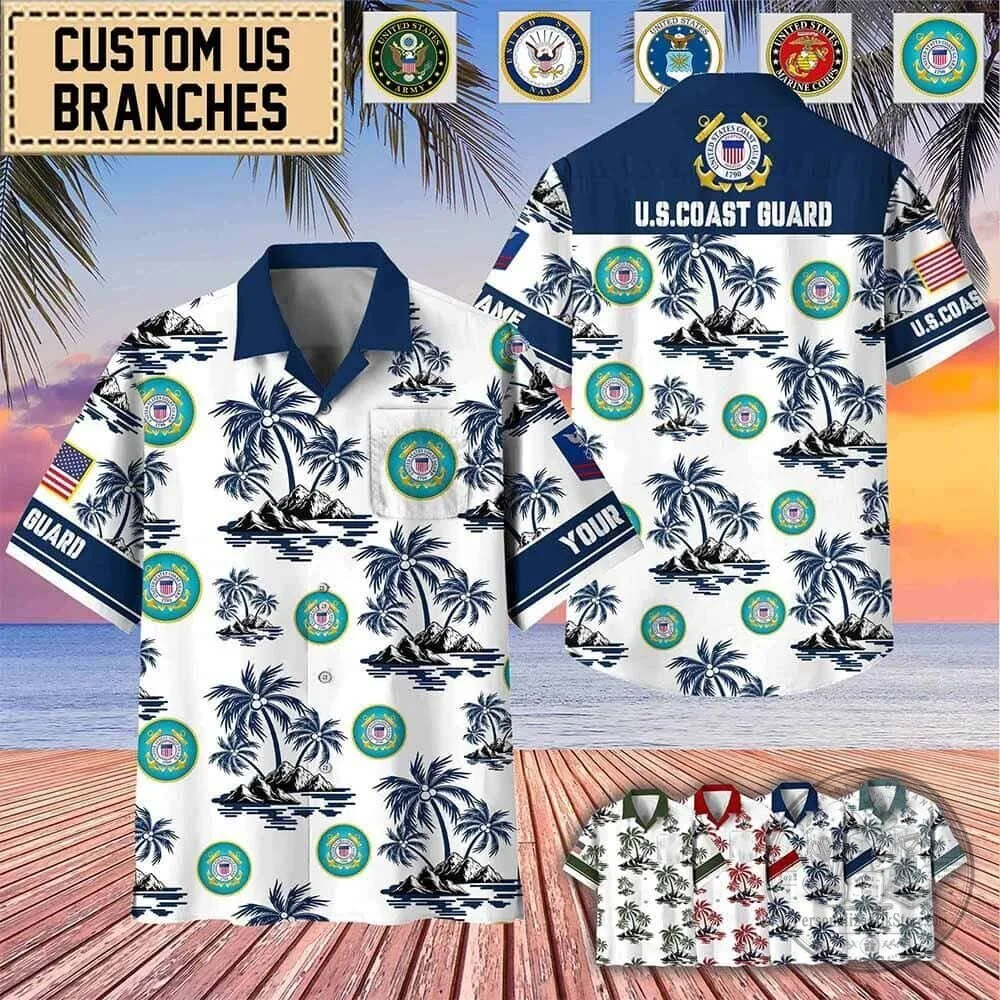 United States Army Branches Palm Tree Tropical Hawaiian Shirt 9 United States Army Branches Palm Tree Tropical Hawaiian Shirt