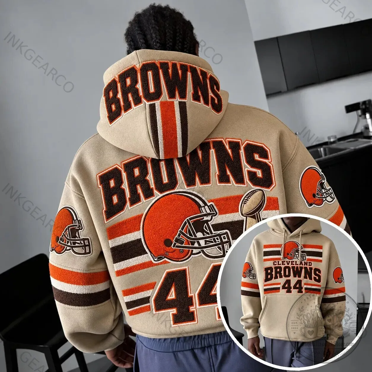 Cleveland Browns Football Team Number 44 Fan Hoodie