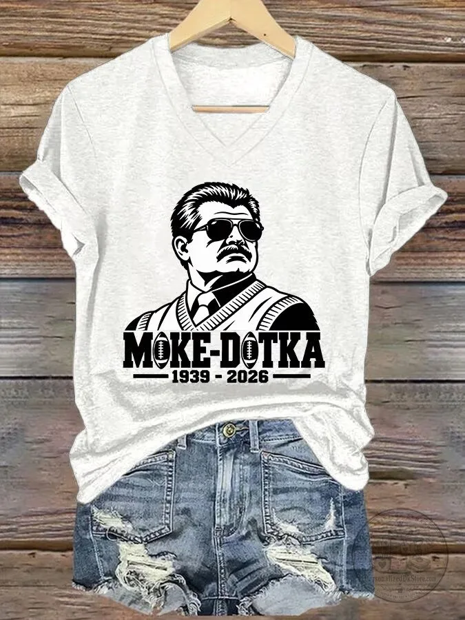 Mike Ditka Chicago Football Legend Black and White Portrait T-Shirt