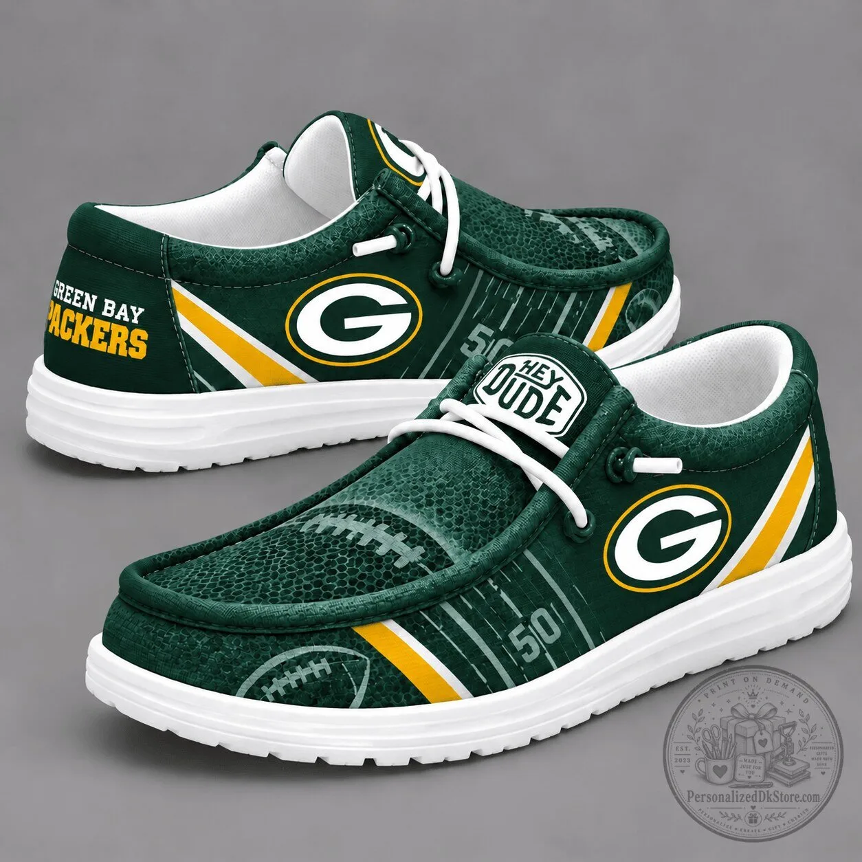 Green Bay Packers Football Team Logo Custom Loafer Shoes for Men and Women