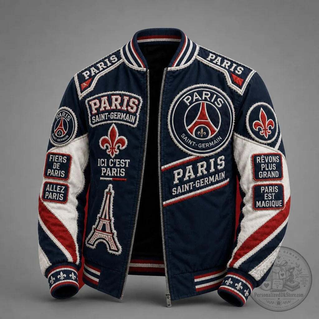Paris Saint-Germain Football Club Varsity Bomber Jacket for Men Paris Saint-Germain Football Club Varsity Bomber Jacket for Men