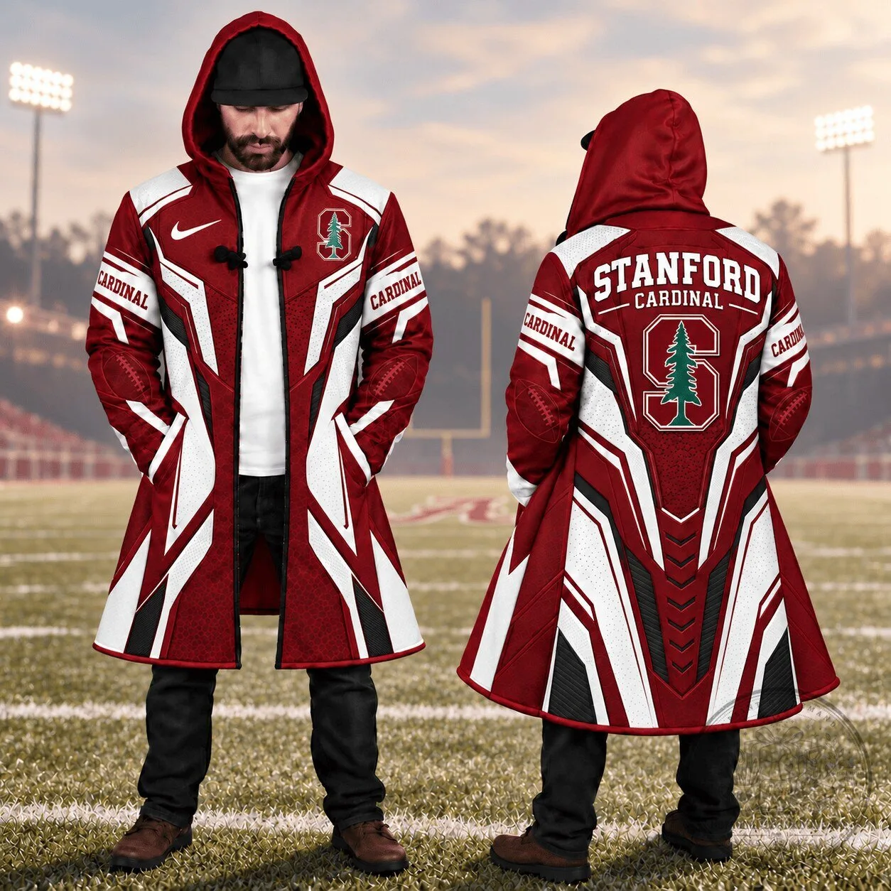Stanford Cardinal NCAA Football Team Sports Fan Premium Cloak Jacket