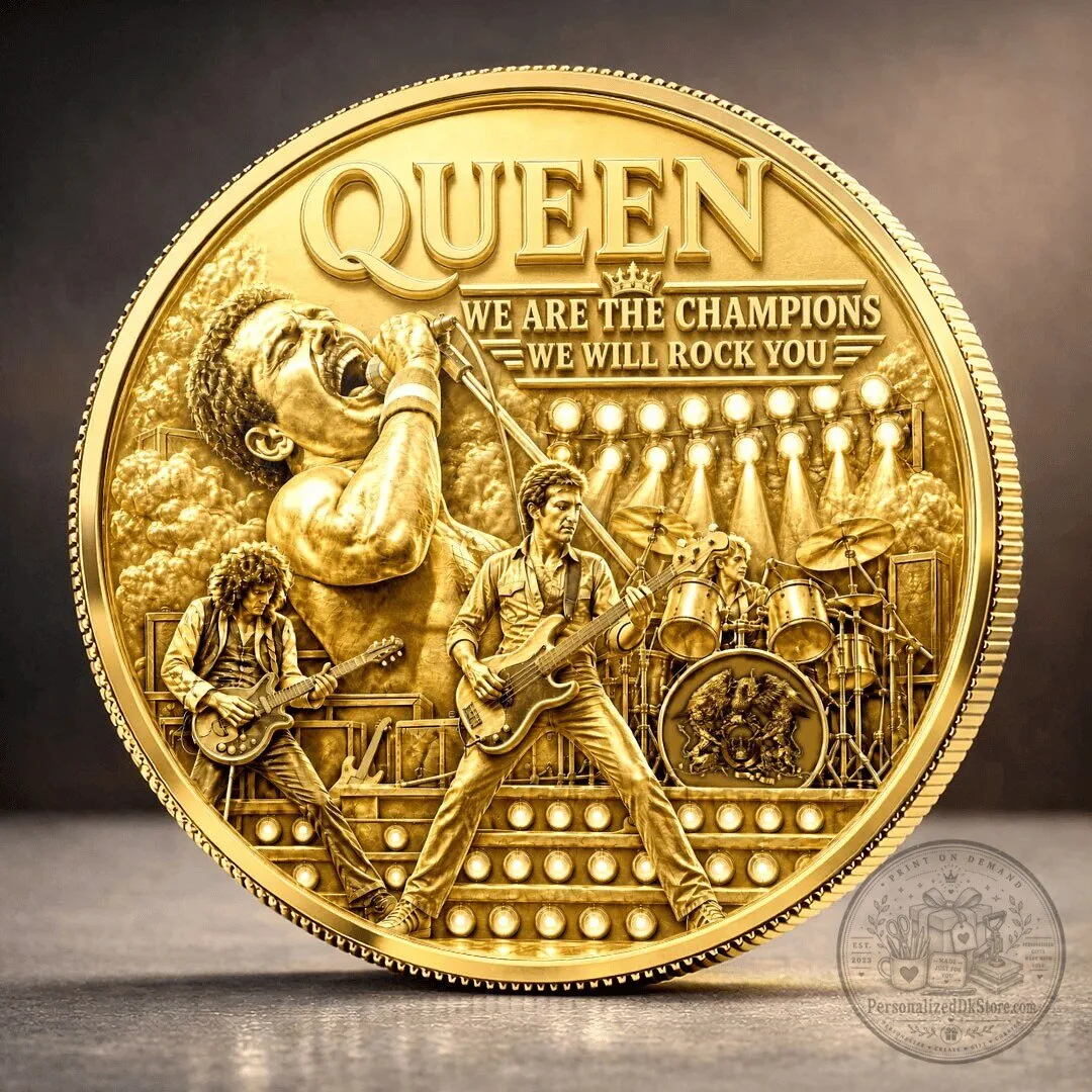 Queen We Are The Champions Gold Commemorative Coin 1 Queen We Are The Champions Gold Commemorative Coin